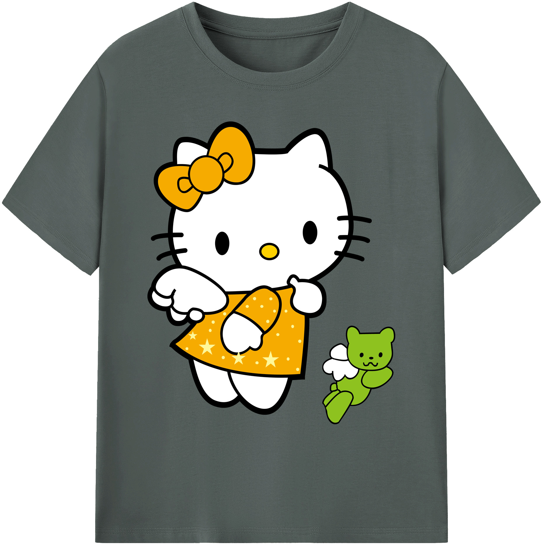 （画像用） Hello Kitty ハローキティ 綿100％ メンズ半袖Tシャツ｜肌触りやわらか＆通気性